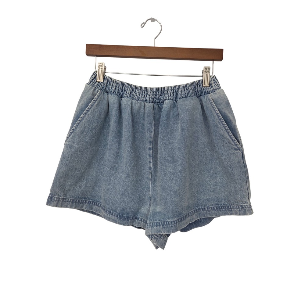 Free People Cassius Denim Shorts Elastic Waist Women Medium Light Wash OB2271867